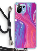 Paarse stroom: Xiaomi Mi 11 Lite Transparant Hoesje met koord