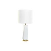 Bureaulamp DKD Home Decor 8424001847242 33 x 33 x 67 cm Keramisch Gouden Metaal Wit 220 V 50 W