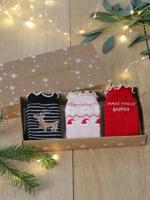 Kerstset met meisjessokken marineblauw