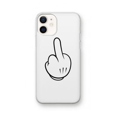 Middle finger white: iPhone 12 Transparant Hoesje