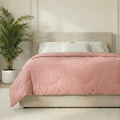 Wasbaar Easy Dekbed Zonder Overtrek - Zonder Overtrek Wave Uni - Roze - Dekbed-Discounter.nl