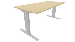 Recht bureau - 140 x 80 cm. - Alu - Beuken