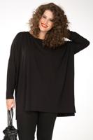 Yoek Shirt lange mouwen wijd | Zwart | Maat 54/56