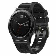 leer + siliconen bandje - Zwart - Garmin Tactix 8 - 47mm