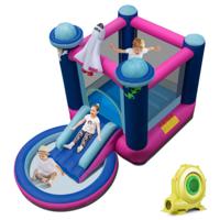 Opblaasbare Waterglijbaan Kasteeltrampoline voor Kinderen met Luchtblazer 207 x 393 x 270 cm