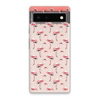 Flamingoprint groen: Google Pixel 6 Transparant Hoesje