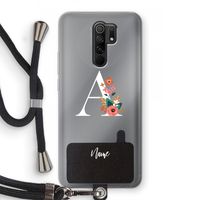 Pink Bouquet: Xiaomi Redmi 9 Transparant Hoesje met koord