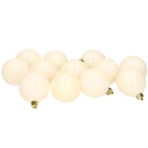 Decoris kerstballen - 12x st - wol creme wit - 6 cm - kunststof - mat/glans - kerstversiering