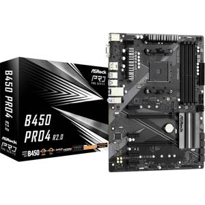 ASRock B450 PRO4 R2.0 (AM4) Moederbord Socket AMD AM4 Vormfactor ATX Moederbord chipset AMD® B450