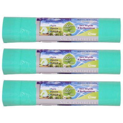 Afvalzakken/vuilniszakken bio - 30x - 100 liter - groen - trekbandsluiting