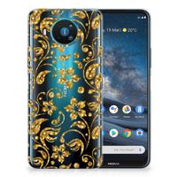 Nokia 8.3 | TPU Case | Gouden Bloemen