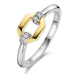 TI SENTO-Milano 12300ZY Ring zilver-zirconia goud-en zilverkleurig-wit