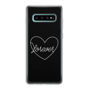 Forever heart black: Samsung Galaxy S10 Plus Transparant Hoesje