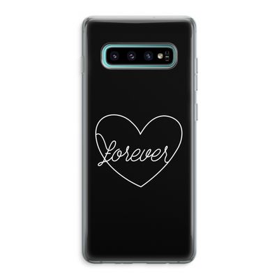 Forever heart black: Samsung Galaxy S10 Plus Transparant Hoesje