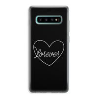 Forever heart black: Samsung Galaxy S10 Plus Transparant Hoesje