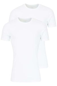 Marvelis Body Fit T-Shirt ronde hals Dubbel pak wit, Effen