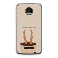 Aggressively drinks coffee: Motorola Moto Z Force Transparant Hoesje
