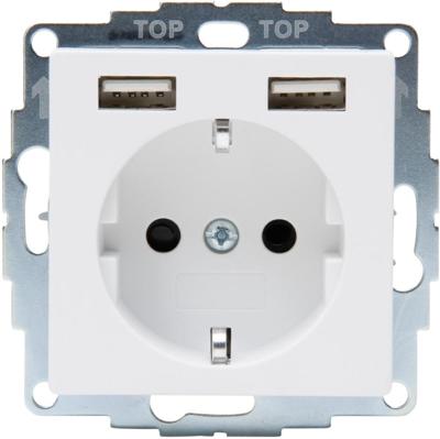 Kopp HK07 PURE mat wit inbouw stopcontact RA met 2x USB - 4624115