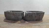Riviersteen waskommen set RM250330AB, 43x42x15 cm