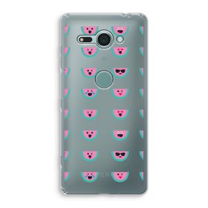 Smiley watermeloenprint: Sony Xperia XZ2 Compact Transparant Hoesje