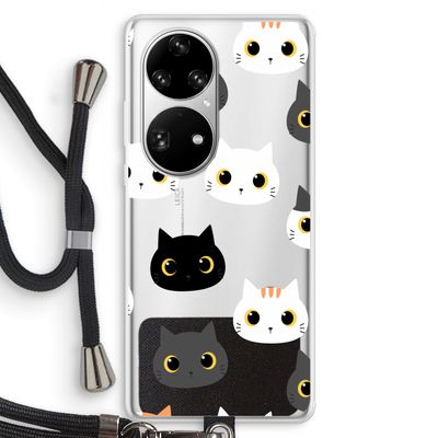 Katten: Huawei P50 Pro Transparant Hoesje met koord
