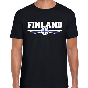 Finland landen shirt met Finse vlag zwart voor heren 2XL  -