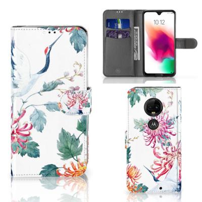 Motorola Moto G7 | G7 Plus | Telefoonhoesje | Met pasjeshouder | Bird Flowers