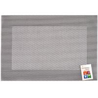 Placemats Hampton - 1x - zilver/grijs - PVC - 30 x 45 cm