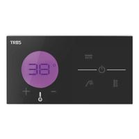 Regendouche set electronisch Tres Shower Technology | Inbouw | Thermostaatkraan | 3-weg | Vierkant | Zwart mat