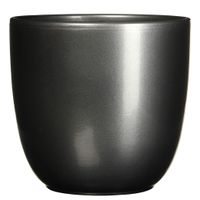 Bloempot antraciet grijs keramiek voor kamerplant H20 x D22.5 cm