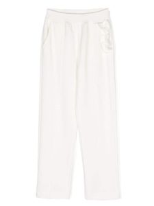 Monnalisa pantalon ample à ourlet volanté - Blanc