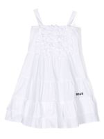 MSGM Kids robe en coton à volants - Blanc