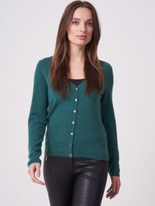 Basic fijngebreid vest met V-hals van biologisch cashmere