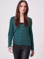 Basic fijngebreid vest met V-hals van biologisch cashmere