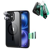 iPhone 16 Classic Hybrid Magnetic Case (Camera Control) & Screen Protection Bundle - Clear Black