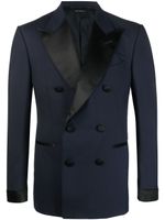 TOM FORD blazer bordé de soie à boutonnière croisée - Bleu