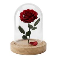 Stolp - Eleganza - glas/hout - 10 x 15 cm - op houten plateau