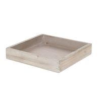 Houten kaarsenbord/plateau vierkant naturel wash 20 x 20 cm