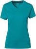 Hakro 169 COTTON TEC® Women's V-neck shirt - Emerald - M