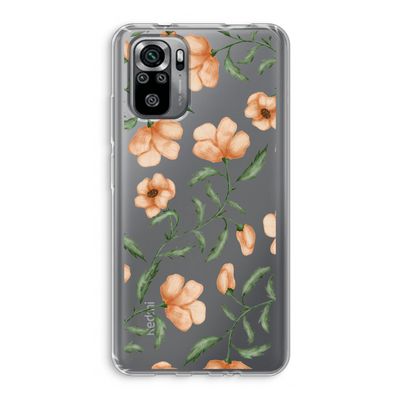 Peachy flowers: Xiaomi Redmi Note 10S Transparant Hoesje