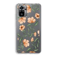 Peachy flowers: Xiaomi Redmi Note 10S Transparant Hoesje