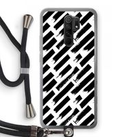 Zwarte vegen: Xiaomi Redmi 9 Transparant Hoesje met koord