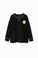 T-shirt met contrasterende Smiley® - BLACK - 9/10 T-shirt met contrasterende Smiley® - BLACK - 9/10