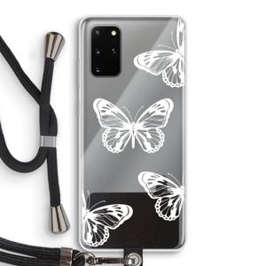 White butterfly: Samsung Galaxy S20 Plus Transparant Hoesje met koord