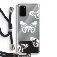 White butterfly: Samsung Galaxy S20 Plus Transparant Hoesje met koord