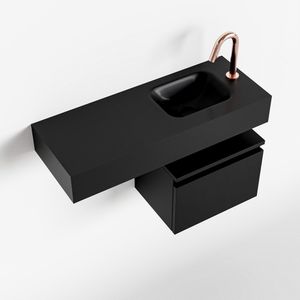 Toiletmeubel Mondiaz Andor | 80 cm | Meubelkleur Urban | Lex vrijhangend wastafel Urban Rechts | 1 kraangat
