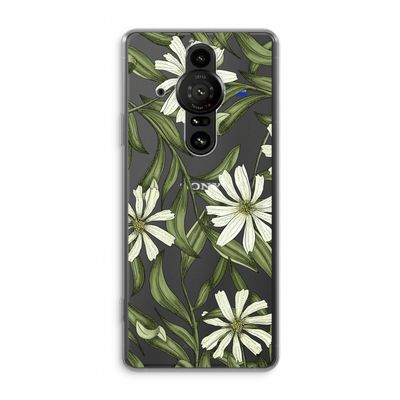 Wit bloemenpatroon: Sony Xperia Pro-I Transparant Hoesje