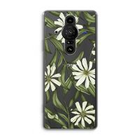 Wit bloemenpatroon: Sony Xperia Pro-I Transparant Hoesje