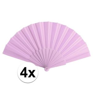 4x Spaanse handwaaier licht roze 23 cm