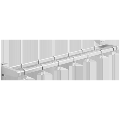 Schoolkapstok - 200 cm breed met 27 jashaken - zilver (type 5)